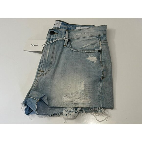 Frame Le Beau Women's Light Blue Short Size 25 - Picture 3 of 10